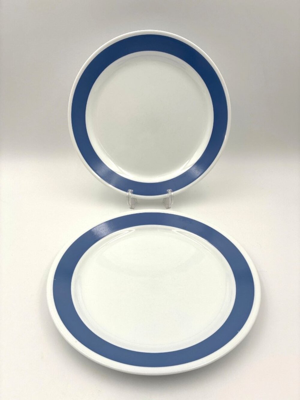 Set of 2 Corelle Periwinkle Blue Sundance 10.25" Dinner Plates Wide Blue Trim
